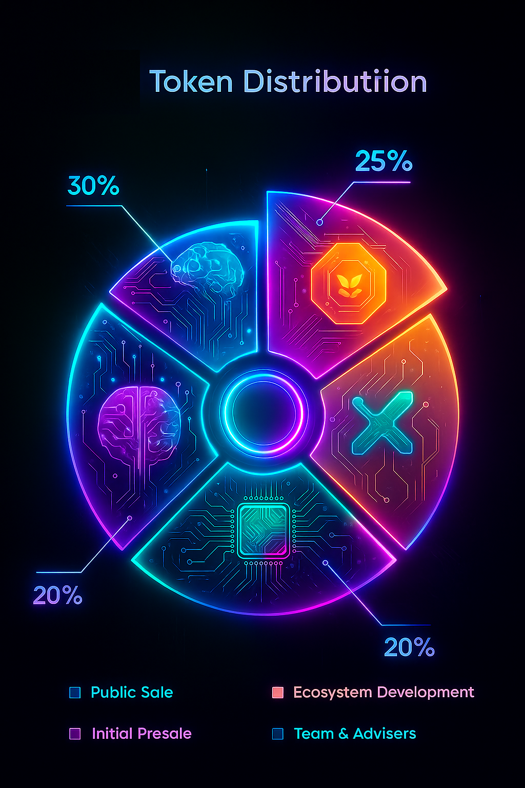 Pie chart of GROK972R token distribution